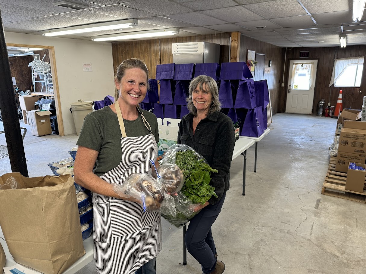 Photo: Farmers, like Katharine Dubansky from Backbone Farm, are a major part of our solution to food insecurity. Locally-grown produce centered around meals, rather than ingredients, helps participants eat healthier while supporting local economies.